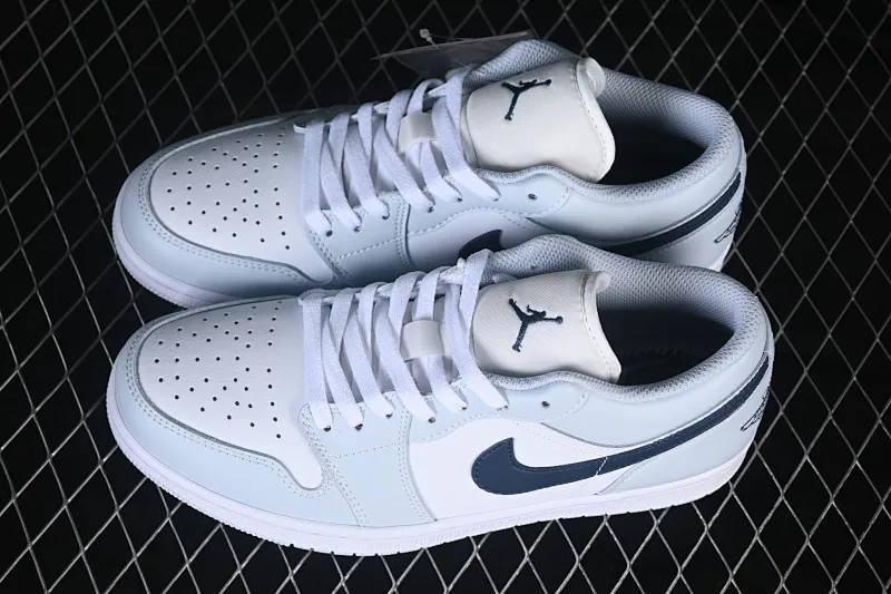 All categories Air Jordan Jordan series basketball shoes Air Jordan 1 Low Air Jordan 1 Low AJ1 Joe 1 white gray blue hook low-top retro cultural basketball shoes 553558-400